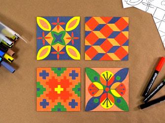 Mexican Inspired Magnetic Tiles - Zart Art