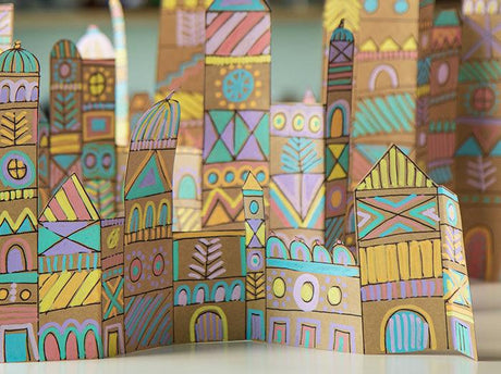 Rainbow Paper City | Artist Inspired Activity - Zart Art