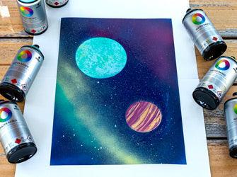 Spray Paint Space Scape - Zart Art