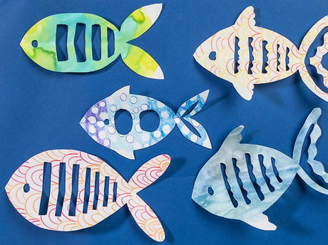 Symmetrical Paper Fish | Paper Craft Art Activities - Zart Art