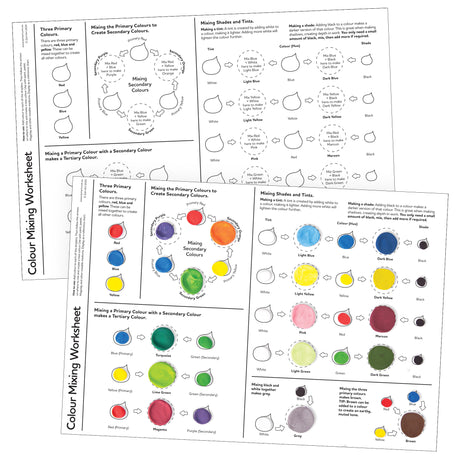 Colour Mixing Worksheet Pack of 10 - Zart