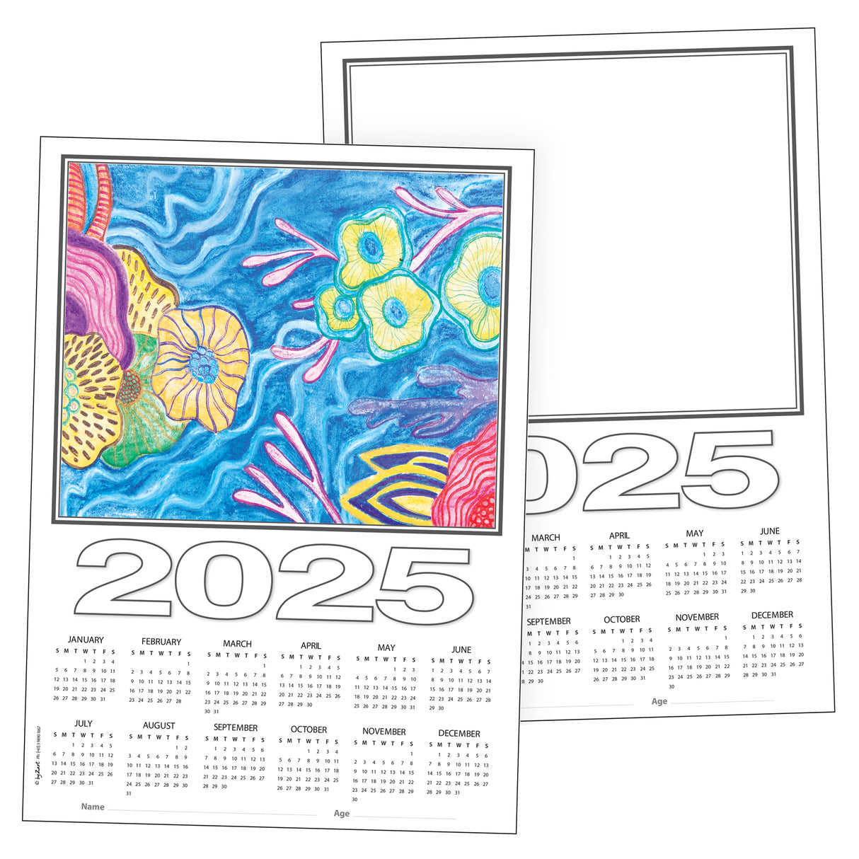 Cardboard Calendar Blank A3 2025 Pack of 10 - Zart