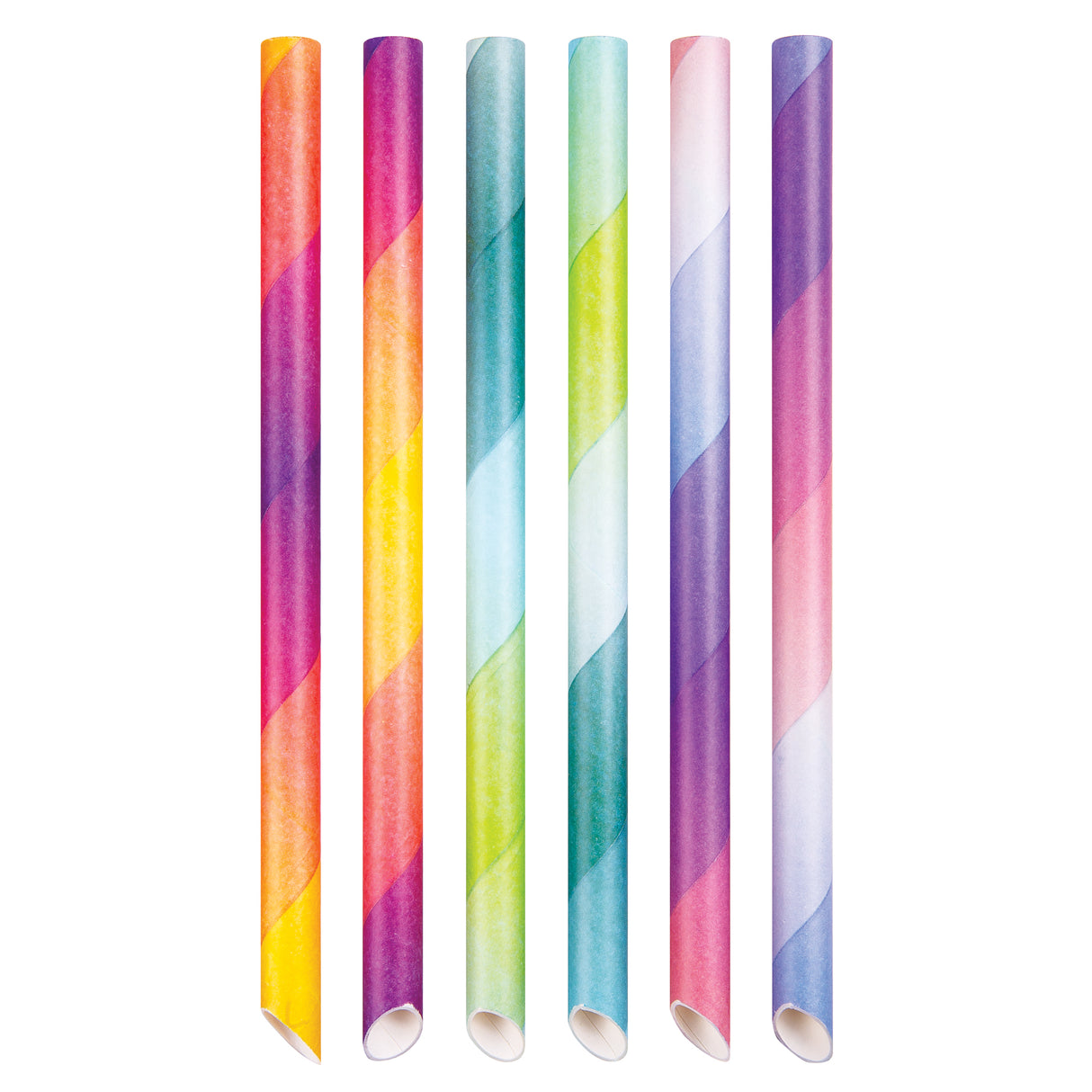 Paper Straws Large Rainbow Pack of 100 - Zart