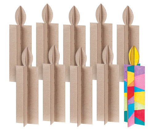 3D Papier-mache Christmas Candle Pack of 10 - Zart