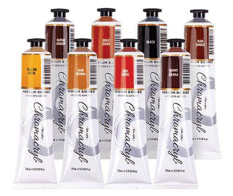 Chromacryl Acrylic Paint Earth Set Pack of 8 - Zart