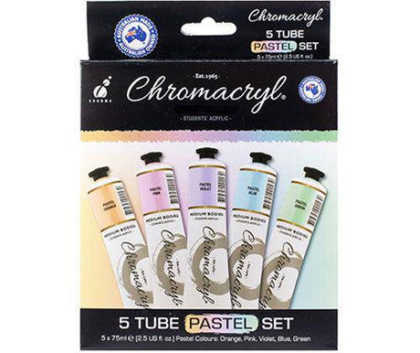 Chromacryl Pastel Paint 75mL Pack of 5 - Zart