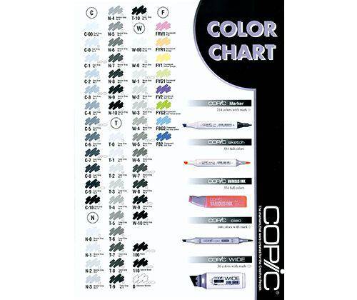 Copic Colour Chart - Zart