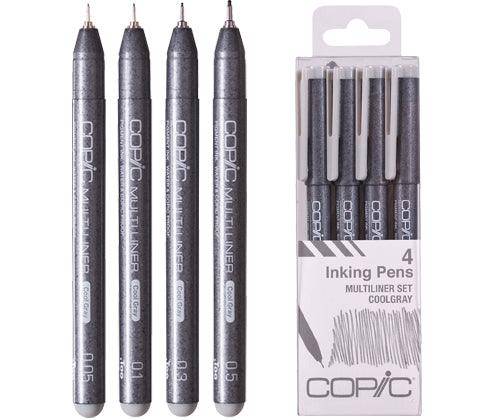 Copic Multiliner Cool Grey Pack of 4 - Zart