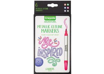 Crayola Metallic Outline Markers Coloured Pack of 6 - Zart