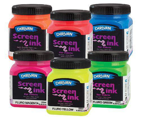 Derivan Screenprinting Ink Assorted Colours 250mL - Zart