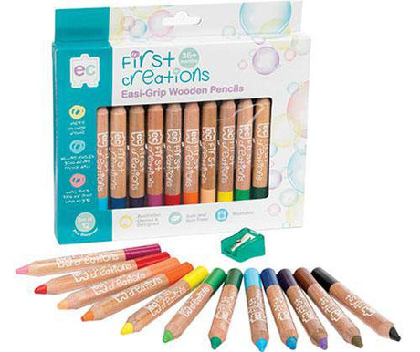 First Creations Easi-Grip Coloured Pencils Pack of 12 - Zart