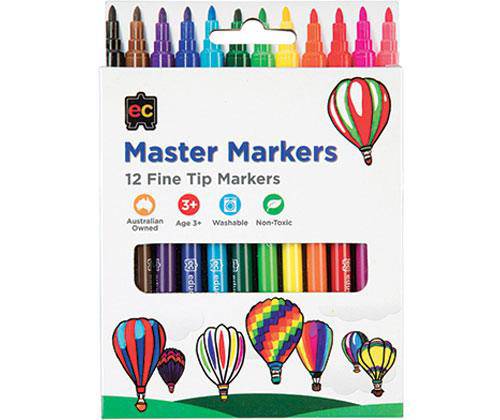 EC Master Markers Fine Tip Pack of 12 - Zart