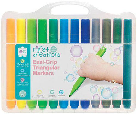 First Creations Easi-Grip Triangular Markers Pack of 24 - Zart