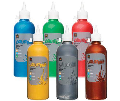 EC Liquitemp Paint 500mL Metallic Assorted Pack of 6 - Zart