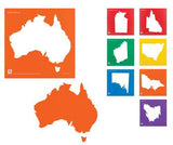 Stencil Set Australia and State Maps Pack of 8 - Zart