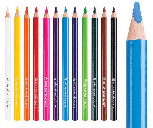 EC Jumbo Triangular Washable Pencils and Sharpener Pack of 12 - Zart