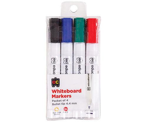 EC Whiteboard Markers Thick Coloured Pack of 4 - Zart