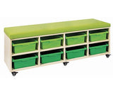 8 Bay Mobile Storage Trolley with Seat - Zart