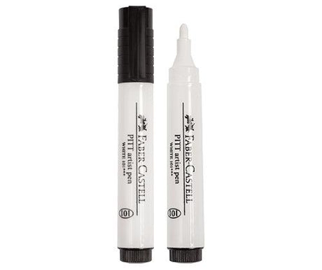 Faber-Castell Pitt Pen 2.5mm Bullet White Pack of 4 - Zart