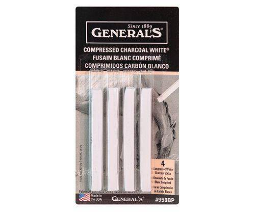 General's Compressed Charcoal White Pack of 4 - Zart