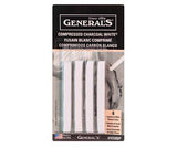 General's Compressed Charcoal White Pack of 4 - Zart