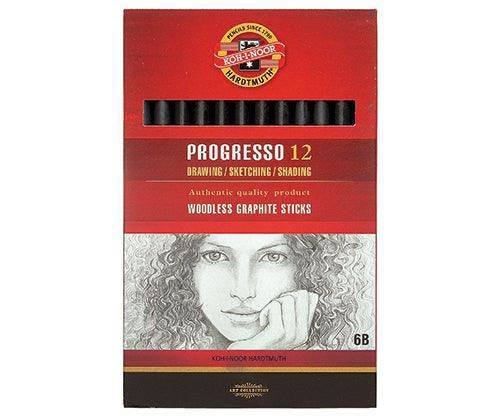 Progresso Woodless Graphite Sticks Pack of 12 - Zart