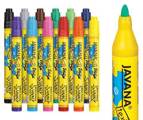 Textile Markers Coloured Pack of 12 - Zart