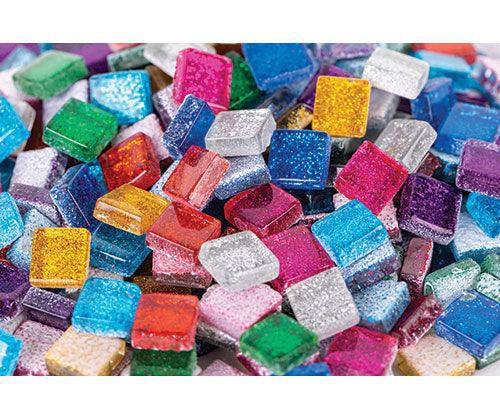 Glass Glitter Coloured Mosaic Tiles Mini 500g - Zart