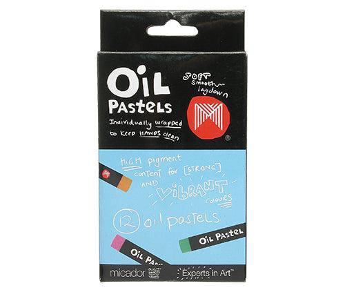 Micador Oil Pastels Standard Coloured Pack of 12 - Zart