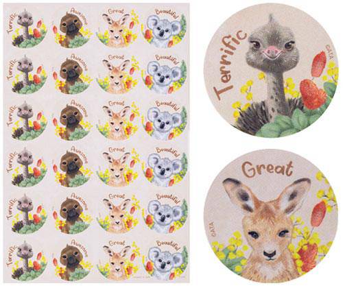 Australia Flora and Fauna Merit Stickers Pack of 72 - Zart