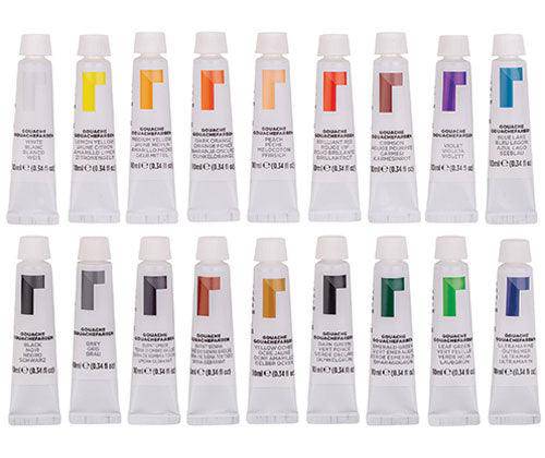 Reeves Gouache 10ml Colours Pack of 18 - Zart