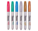 Sharpie Fine Point Permanent Markers Metallic Pack of 6 - Zart