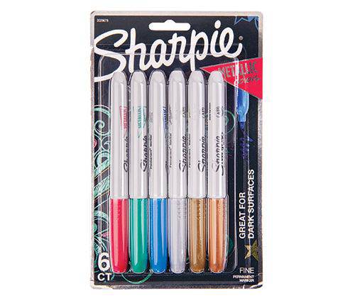 Sharpie Fine Point Permanent Markers Metallic Pack of 6 - Zart