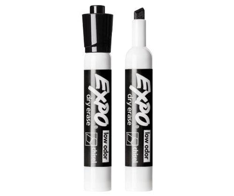 Sharpie/Expo Whiteboard Markers Chisel Black Pack of 12 - Zart