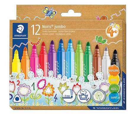 Staedtler Noris Jumbo Triangular Markers Pack of 12 - Zart