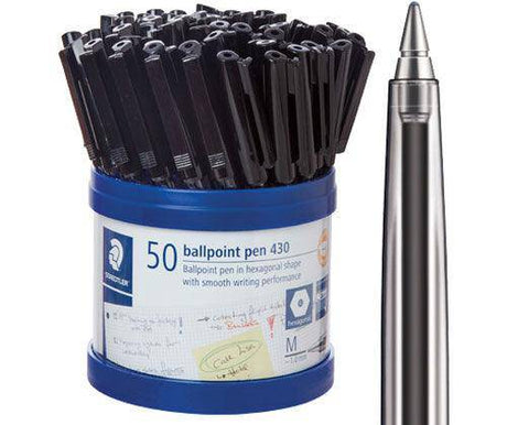 Staedtler Stick Ballpoint Pen Black Pack of 50 - Zart