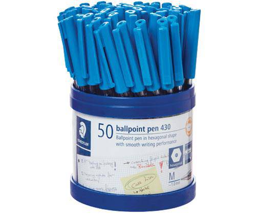 Staedtler Stick Ballpoint Pen Medium Blue Pack of 50 - Zart