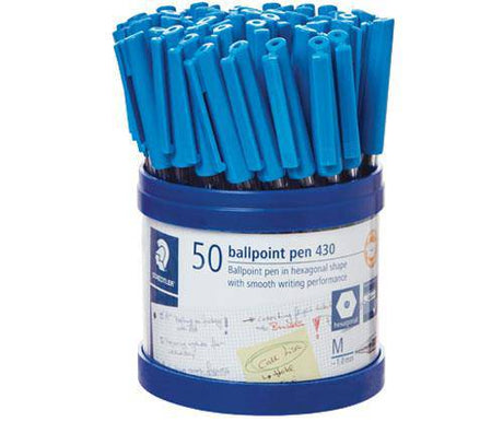 Staedtler Stick Ballpoint Pen Medium Blue Pack of 50 - Zart