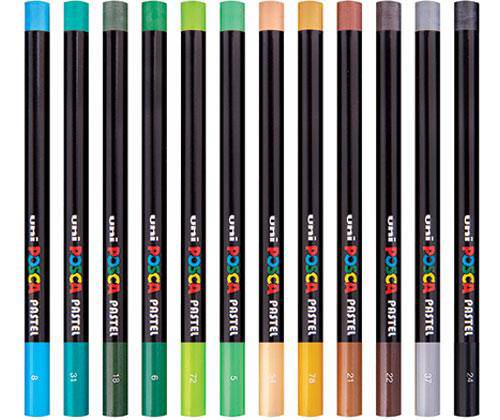 POSCA Wax Pastels Sticks Pack of 24 - Zart