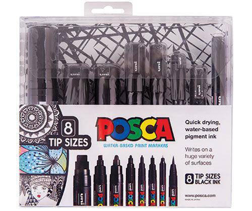 POSCA Markers Assorted Tips Pack of 8 - Zart