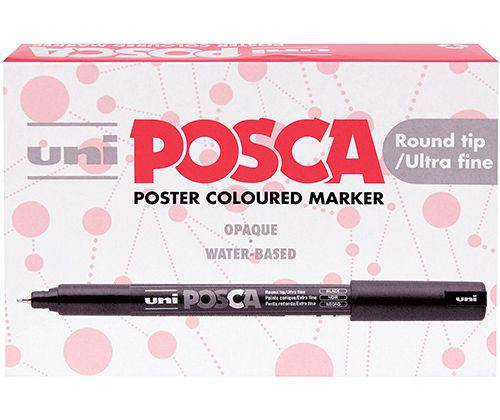 POSCA Ultra Fine Markers PC-1MR Pack of 12 - Zart