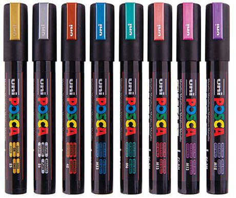 POSCA Marker Bullet Metallic Colours Pack of 8 - Zart