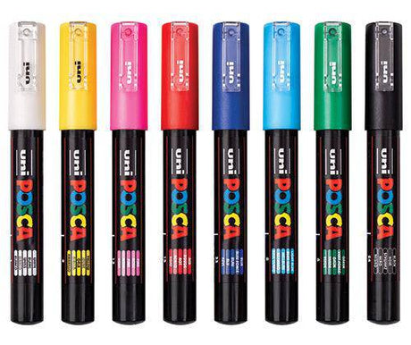 POSCA Marker PC-1M Fine Coloured Pack of 8 - Zart