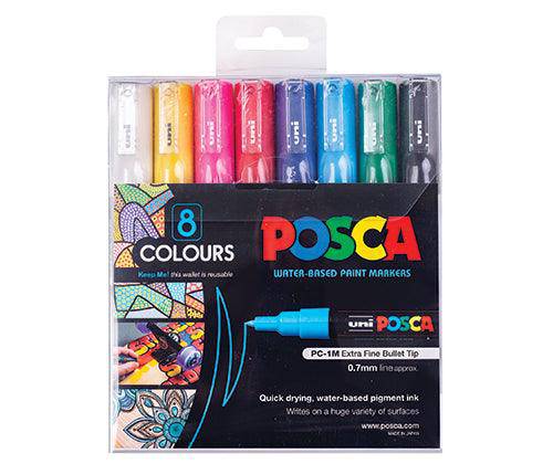 POSCA Marker PC-1M Fine Coloured Pack of 8 - Zart