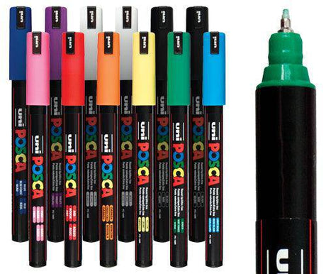 POSCA Marker PC-1MR Ultra Fine Coloured Pack of 12 - Zart