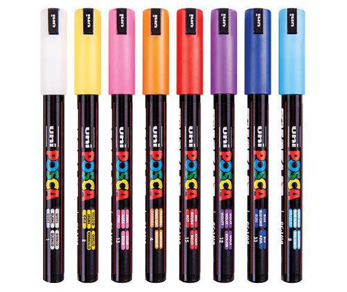 POSCA Marker PC-1MR Ultra Fine Coloured Pack of 16 - Zart