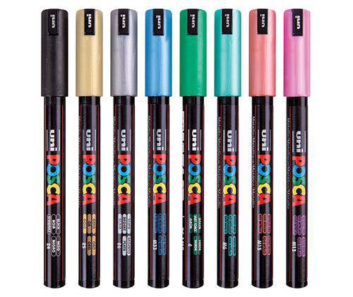 POSCA Marker PC-1MR Ultra Fine Coloured Pack of 16 - Zart