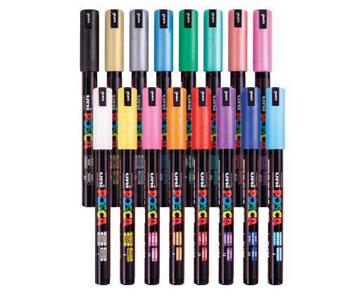 POSCA Marker PC-1MR Ultra Fine Coloured Pack of 16 - Zart