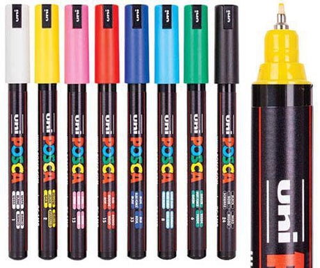 POSCA Marker PC-1MR Ultra Fine Coloured Pack of 8 - Zart