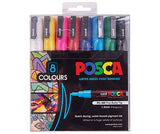 POSCA Marker PC-3M Fine Coloured Pack of 8 - Zart